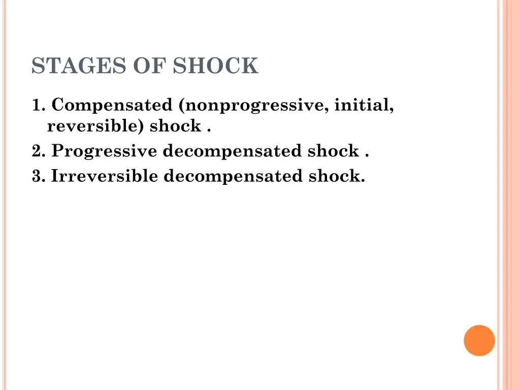 stages of shock