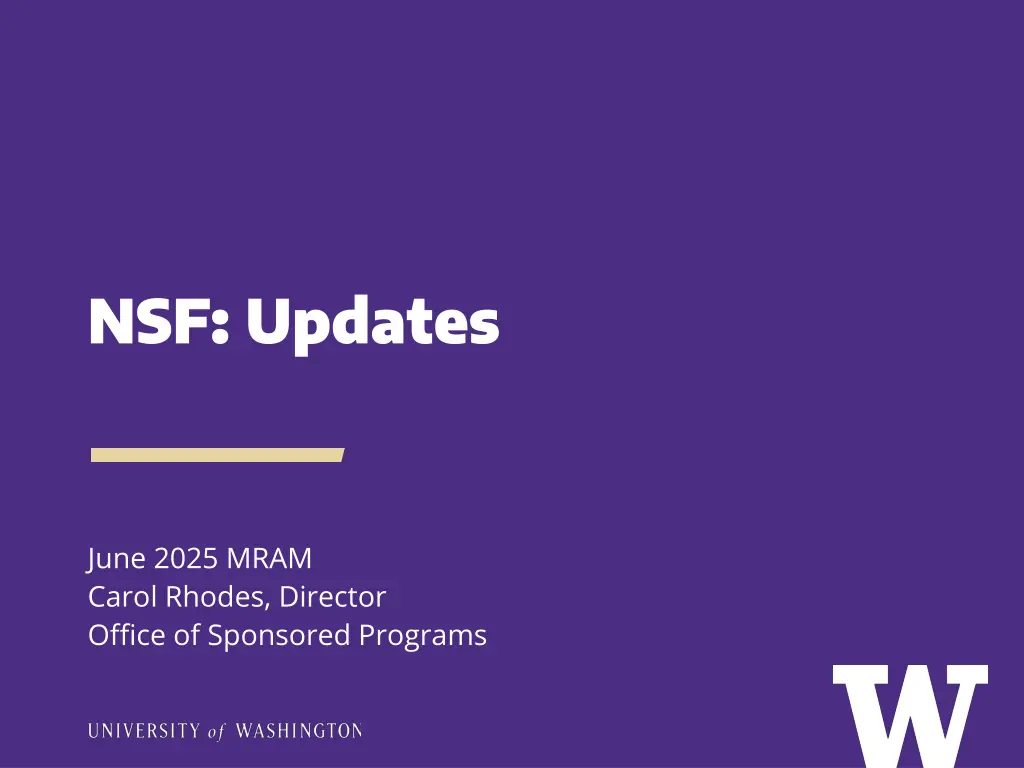 nsf updates