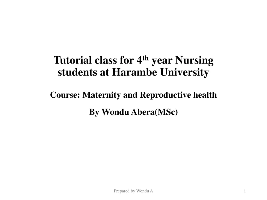 tutorial class for 4 th year nursing students