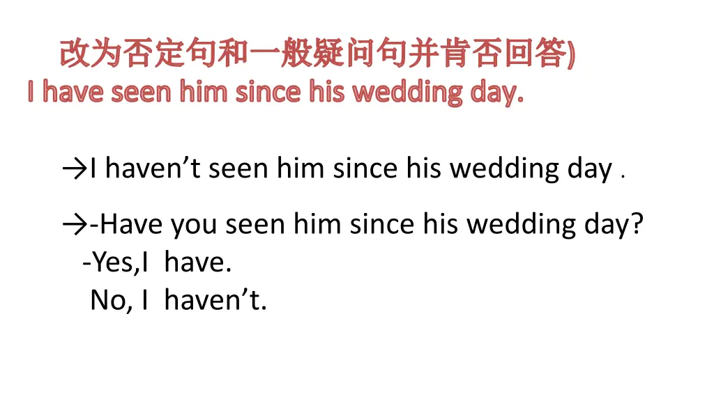 i have seen him since his wedding day
