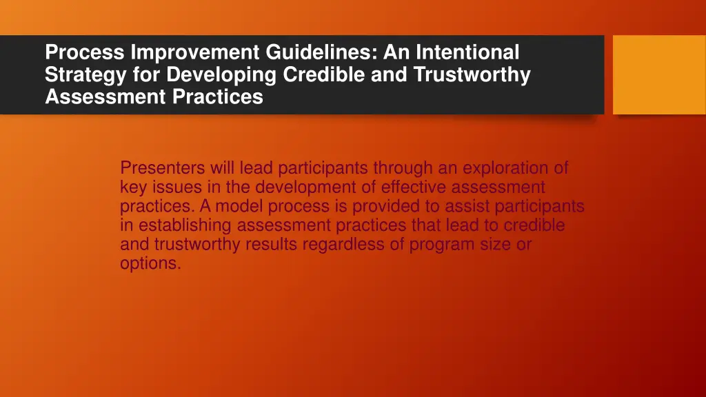 process improvement guidelines an intentional