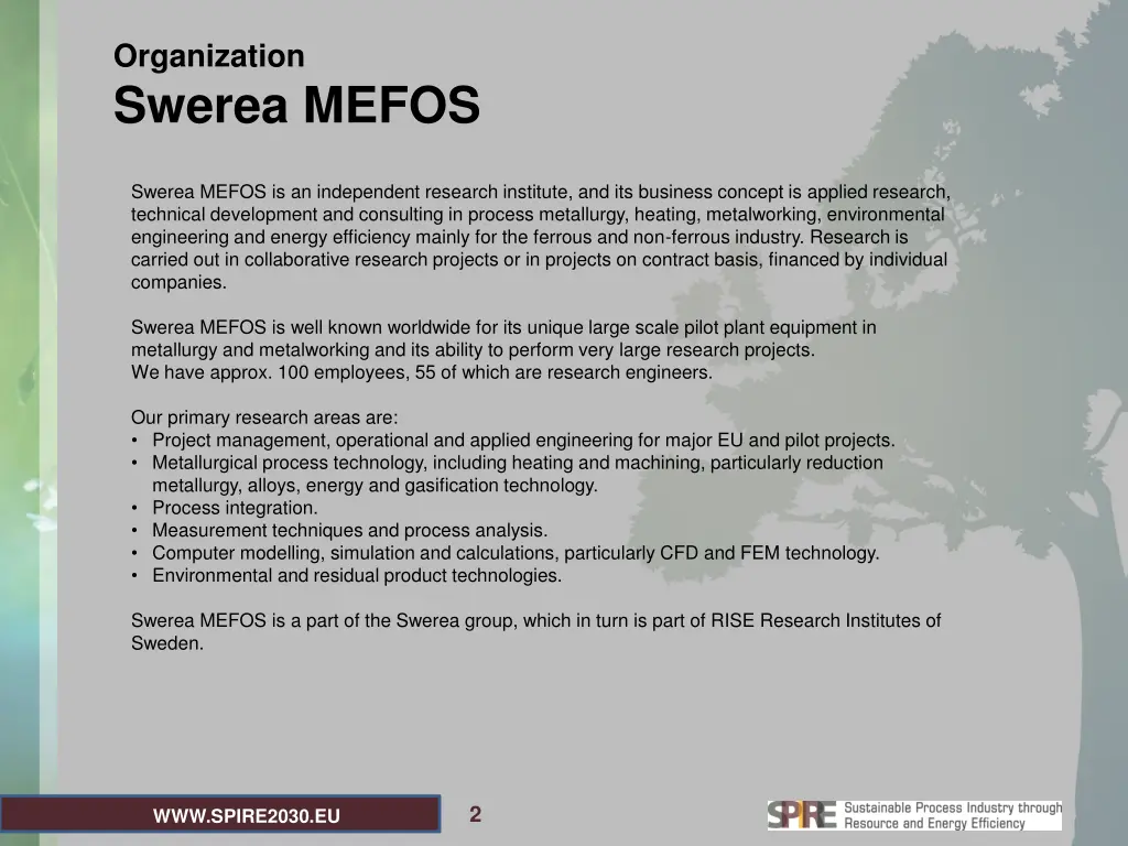 organization swerea mefos