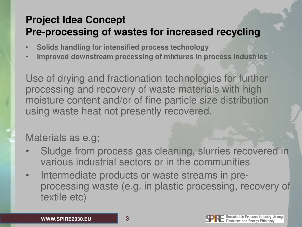 project idea concept pre processing of wastes