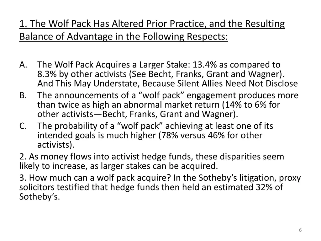 1 the wolf pack has altered prior practice