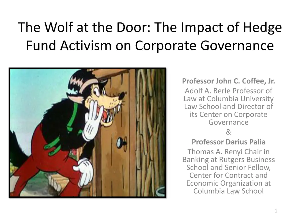 the wolf at the door the impact of hedge fund