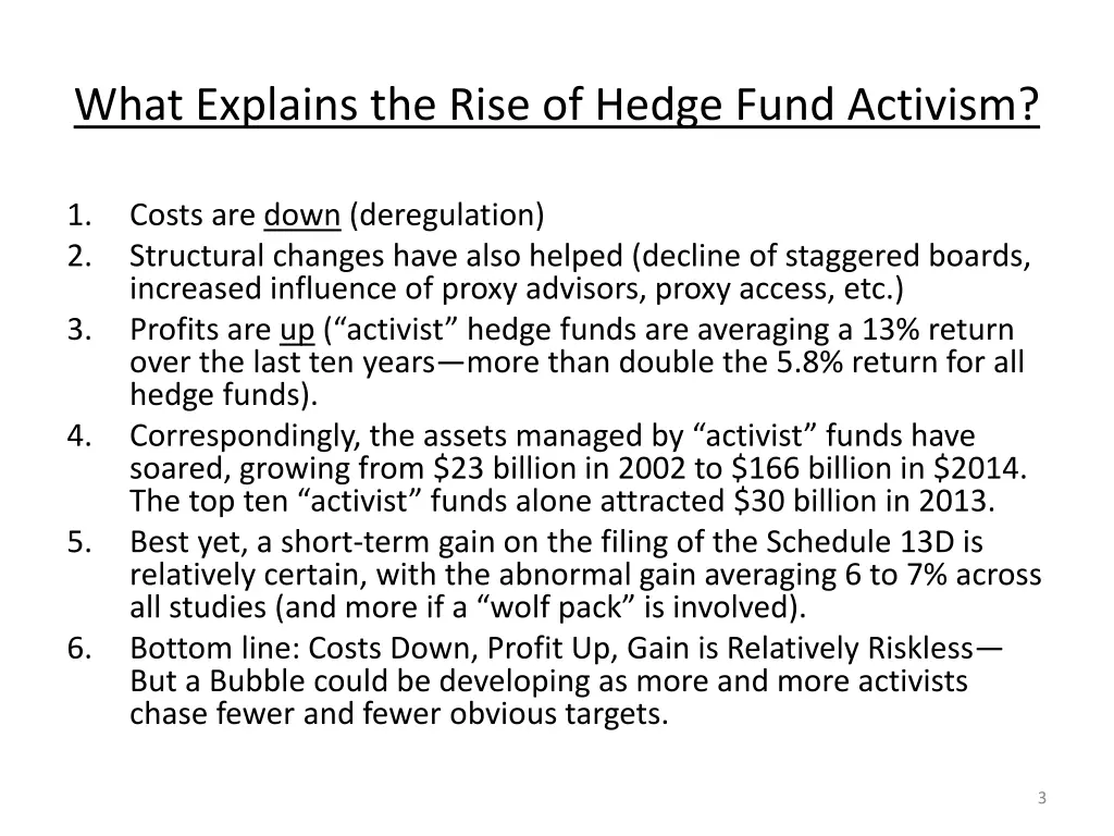 what explains the rise of hedge fund activism