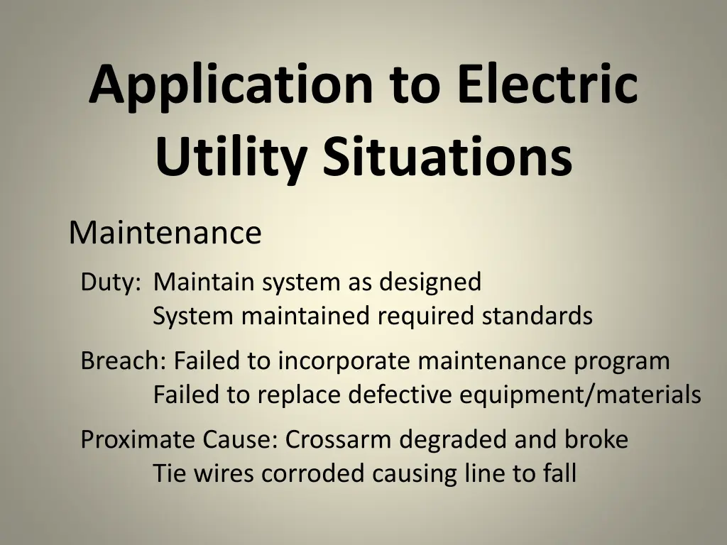 application to electric utility situations 1