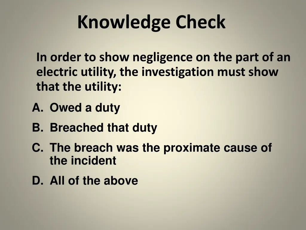 knowledge check