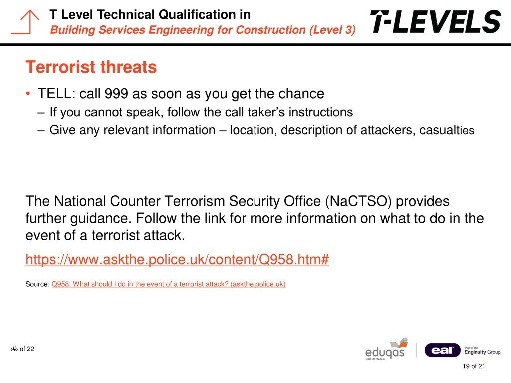 t level technical qualification in building 18