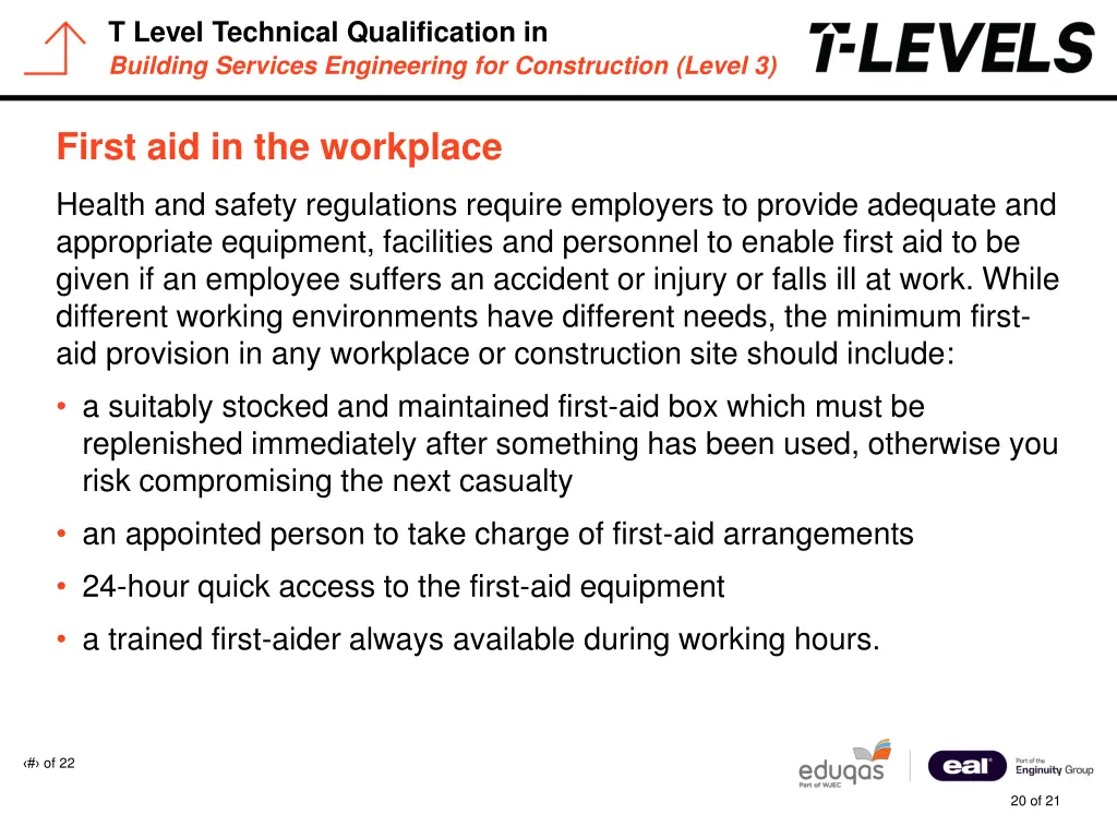 t level technical qualification in building 19