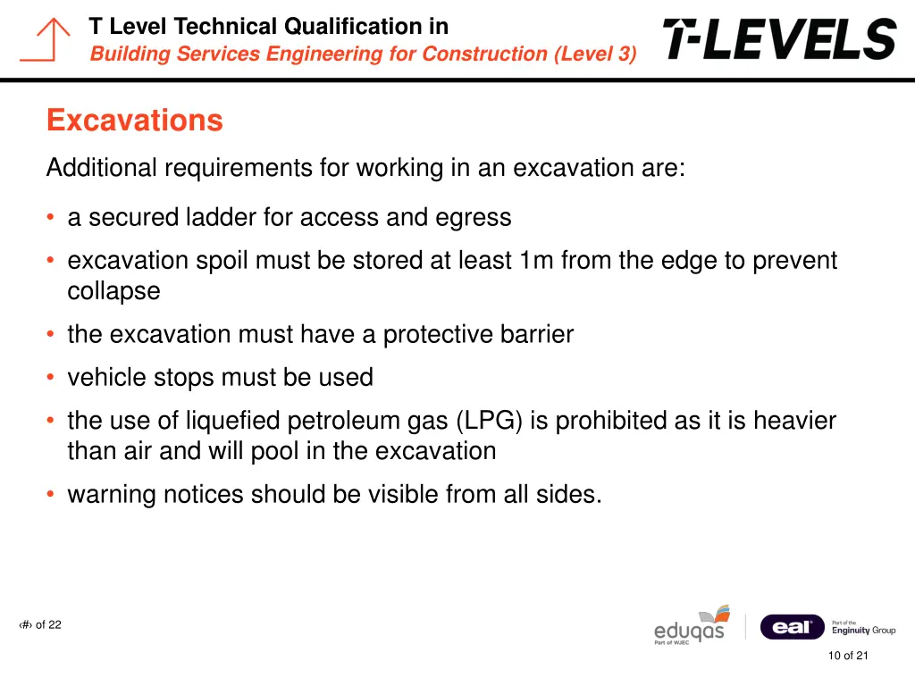 t level technical qualification in building 9