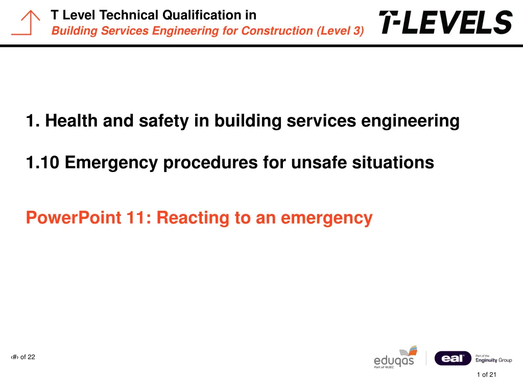 t level technical qualification in building