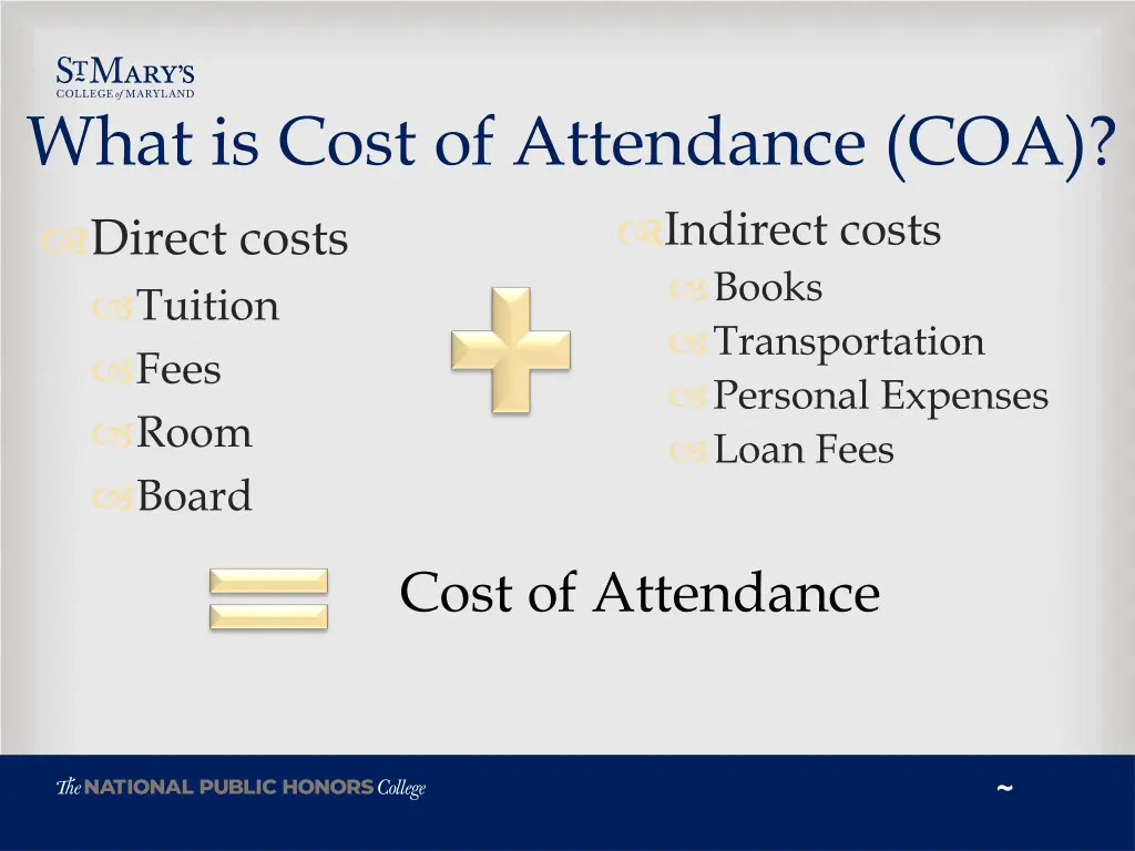 what is cost of attendance coa direct costs