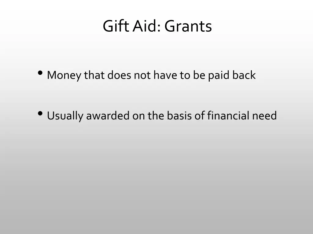 gift aid grants