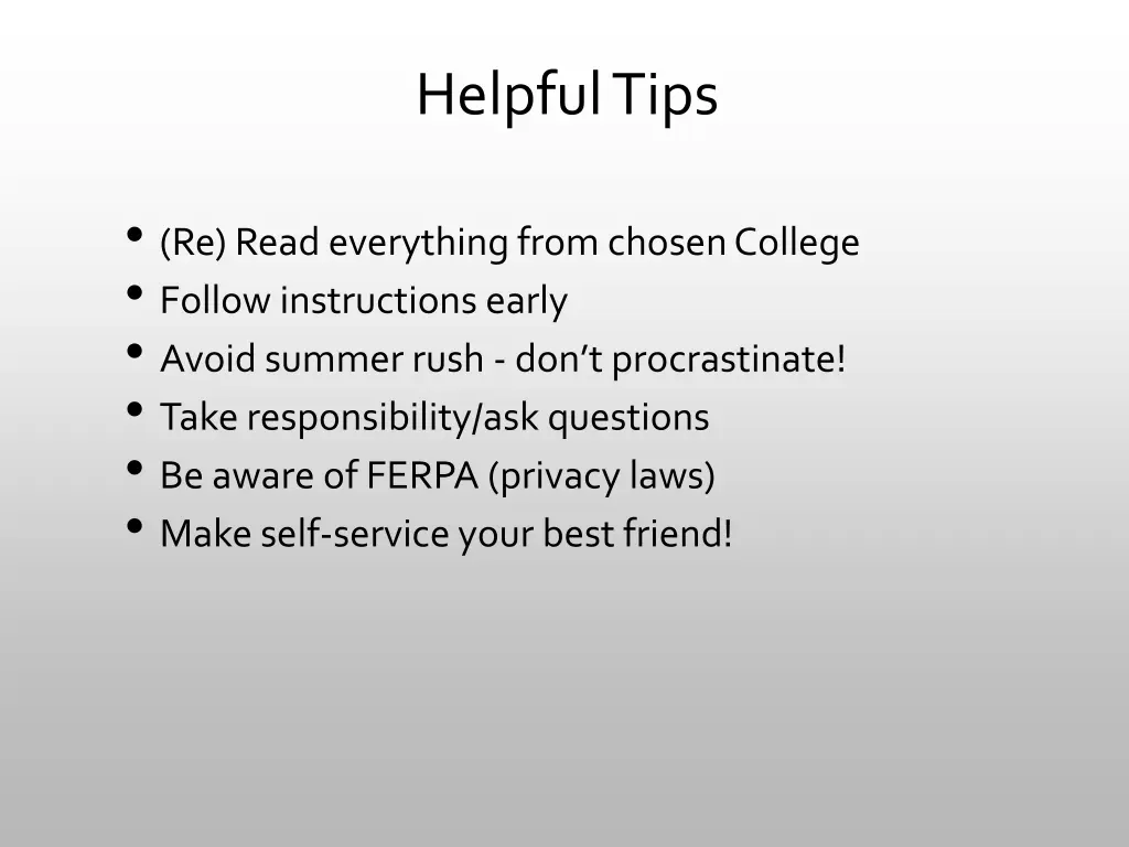 helpful tips