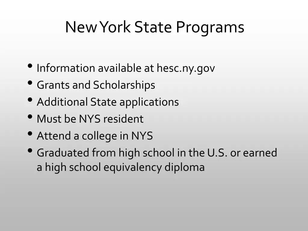 new york state programs