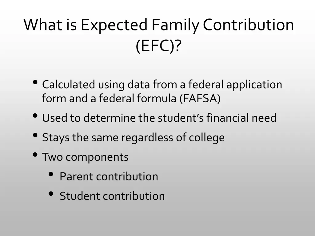 what is expected family contribution efc