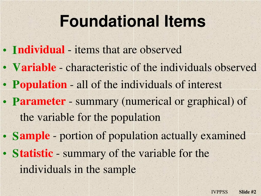 foundational items