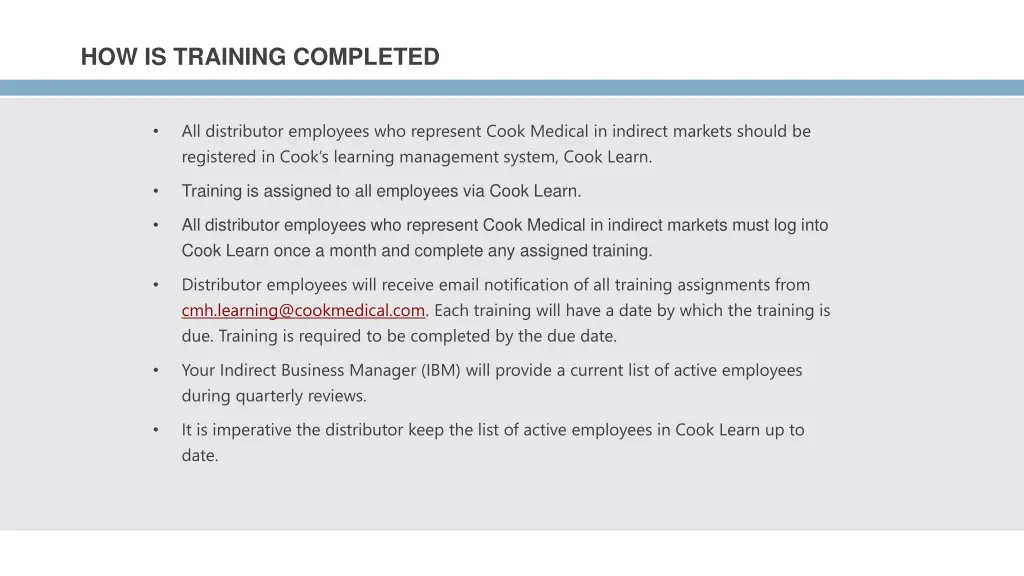 how is training completed
