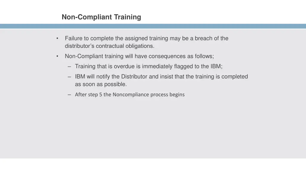 non compliant training