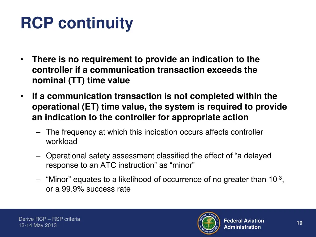 rcp continuity