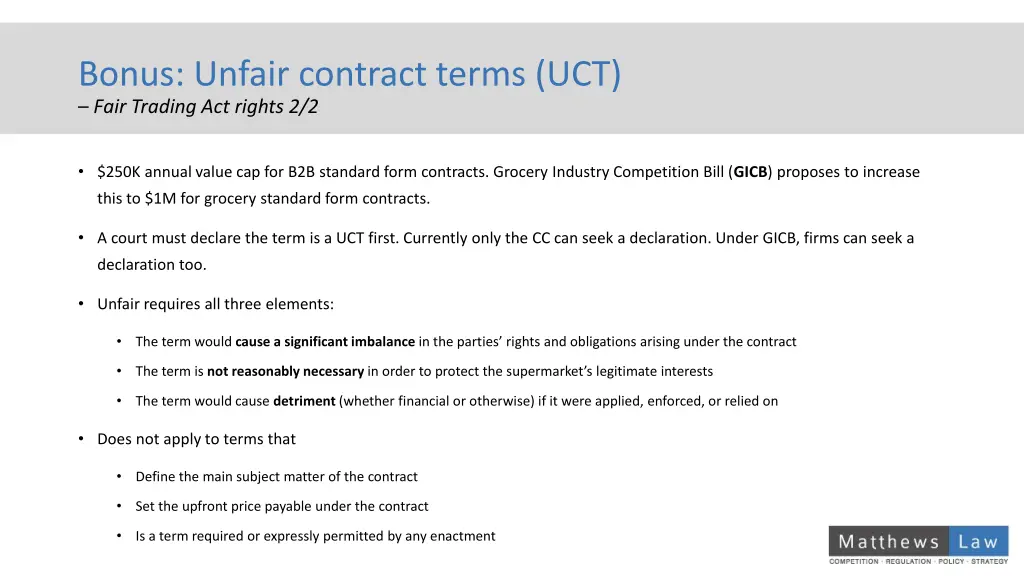 bonus unfair contract terms uct fair trading