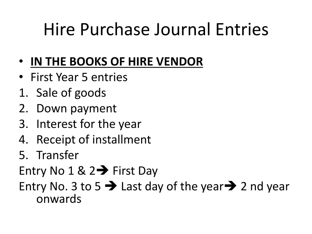hire purchase journal entries 1