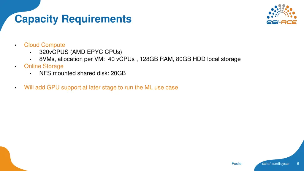 capacity requirements