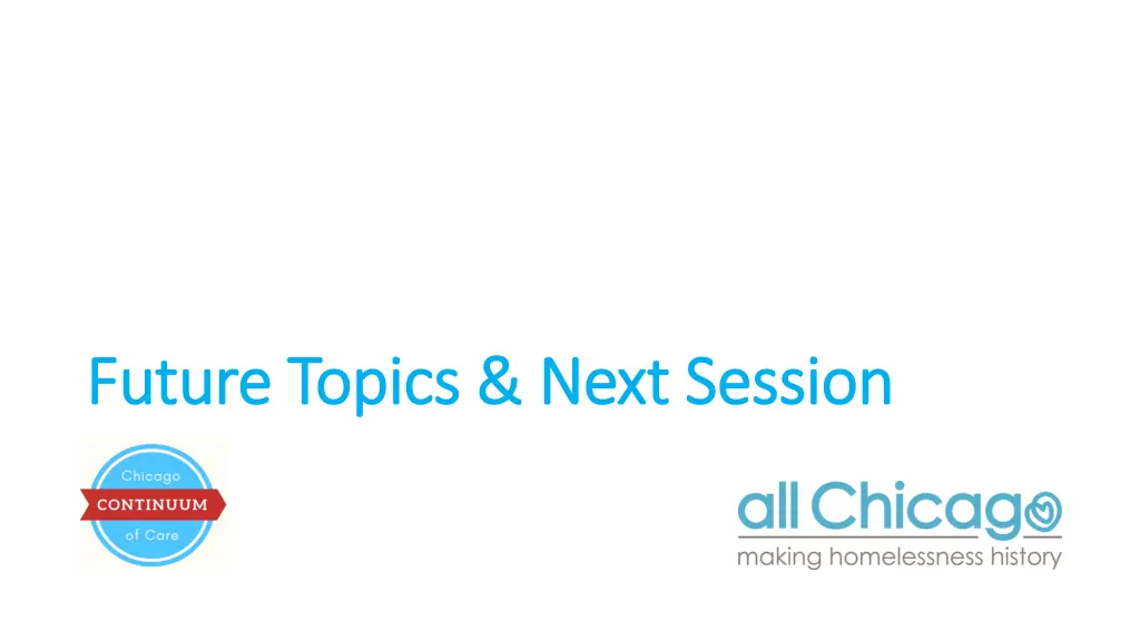 future topics next session future topics next