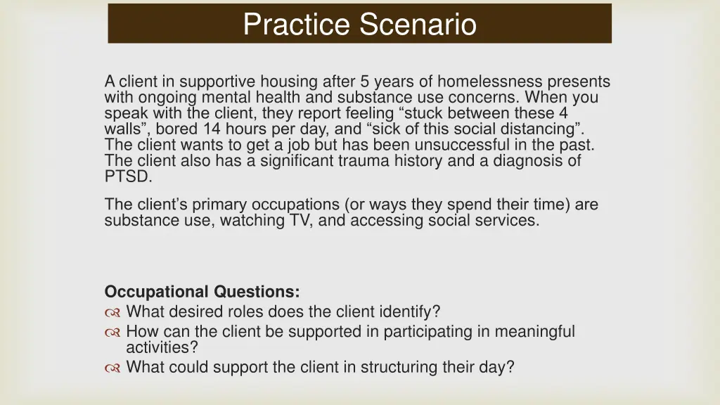 practice scenario