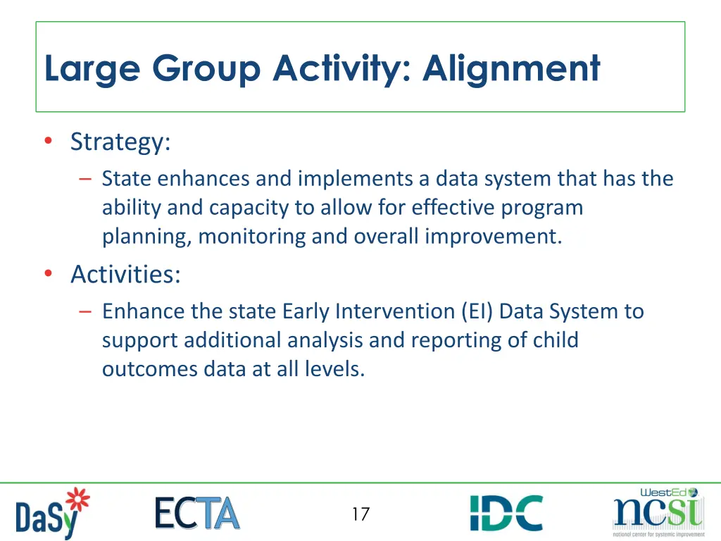 large group activity alignment