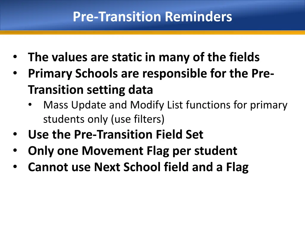 pre transition reminders 1