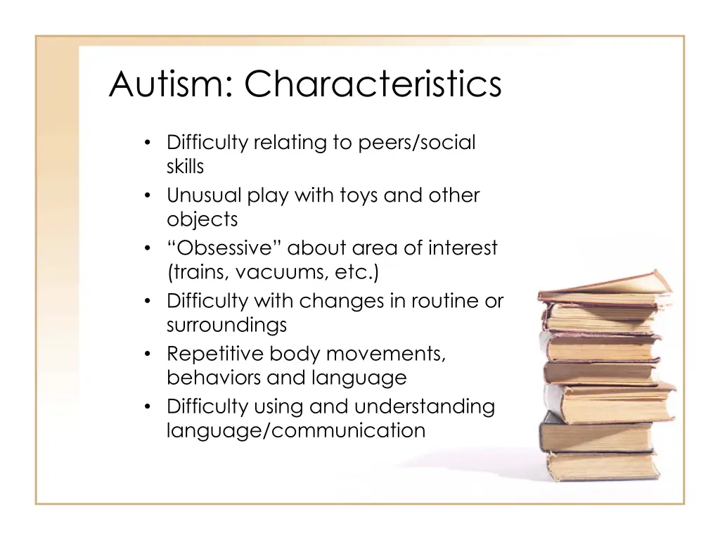 autism characteristics