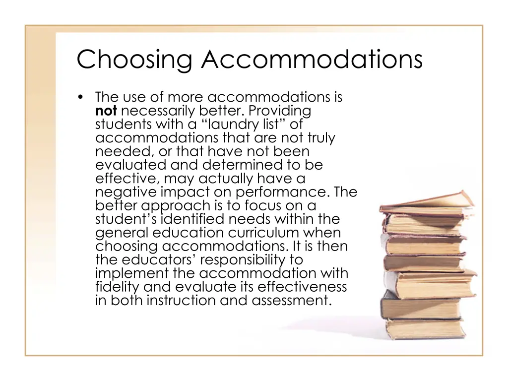 choosing accommodations 1