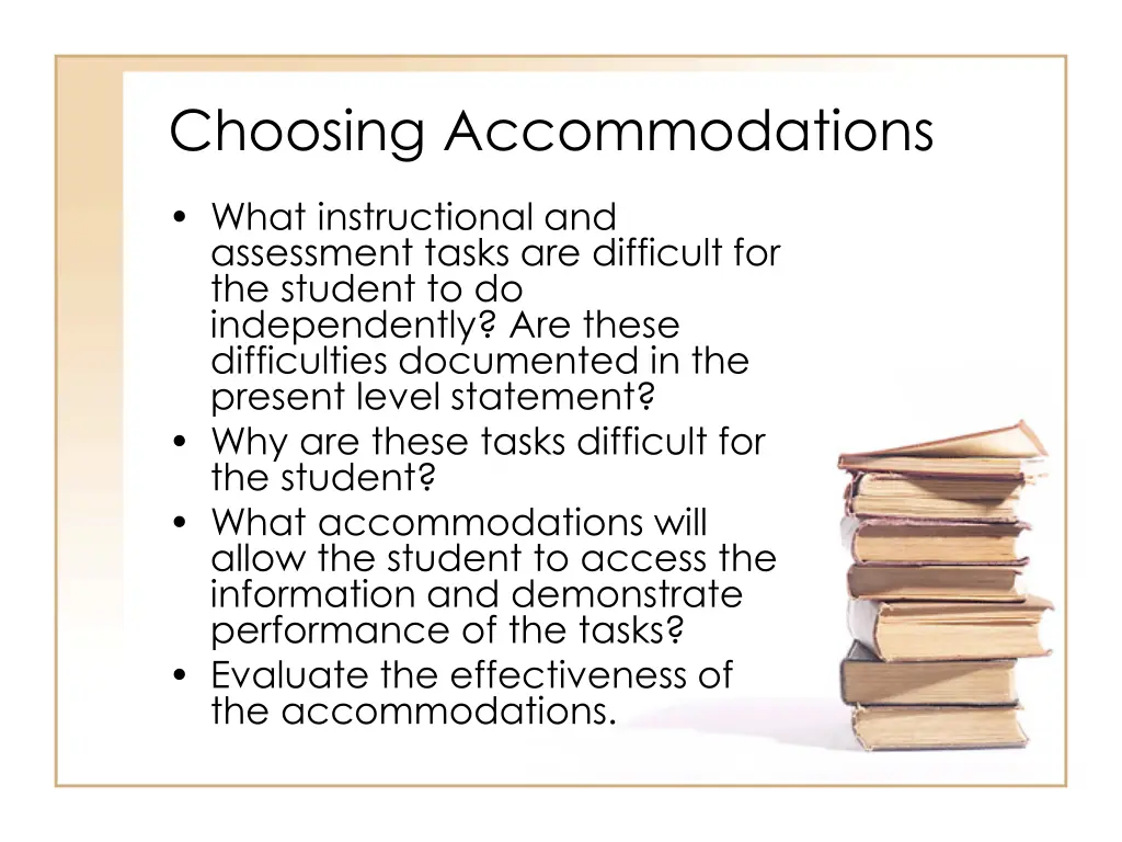 choosing accommodations