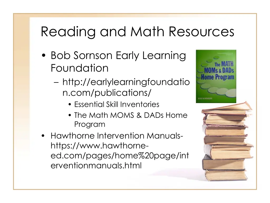 reading and math resources 1