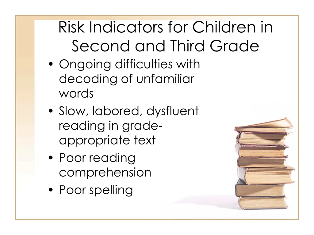 risk indicators for children in second and third