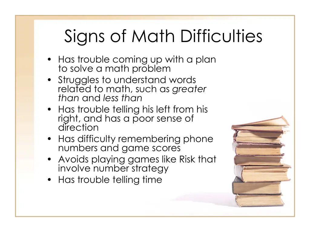 signs of math difficulties 2