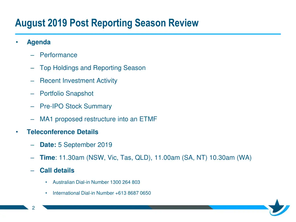 august 2019 post reporting season review