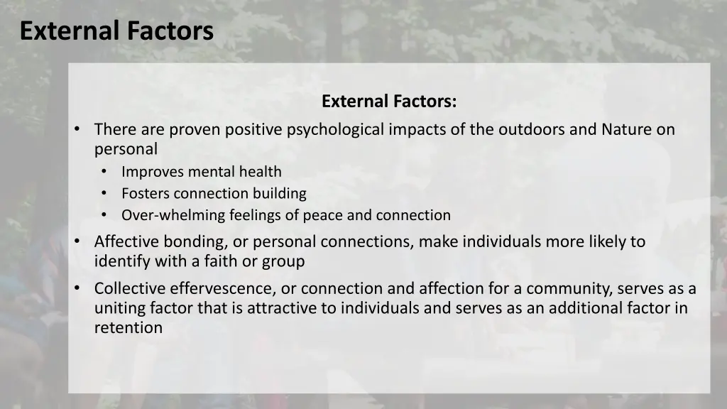 external factors