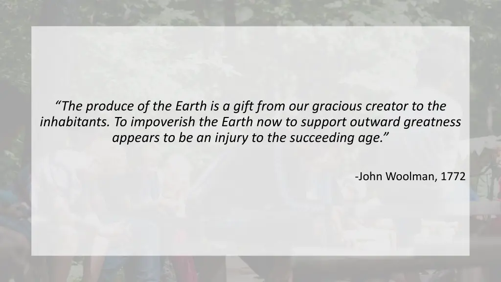 the produce of the earth is a gift from