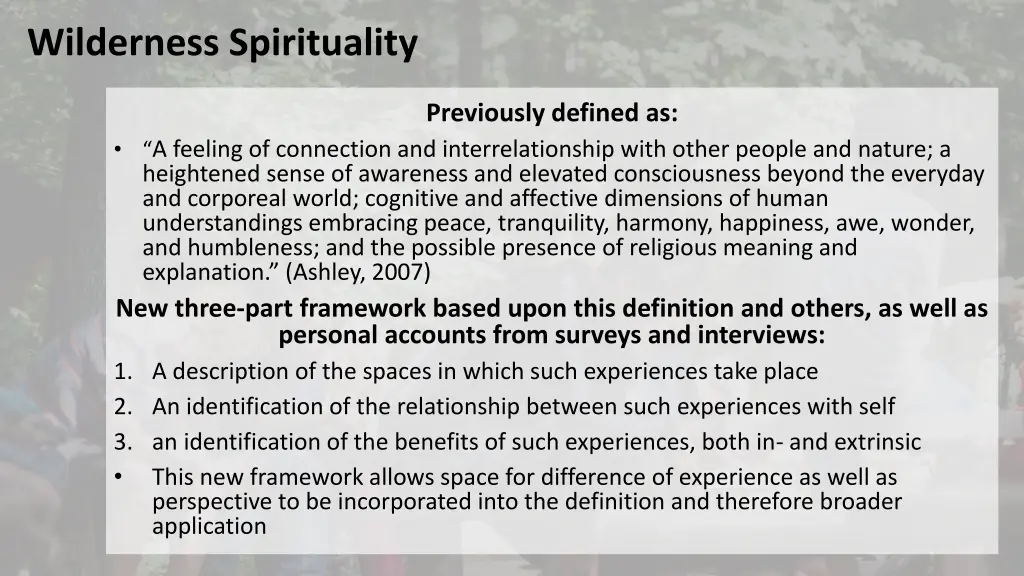 wilderness spirituality