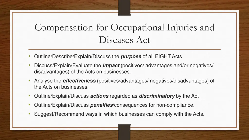 compensation for occupational injuries