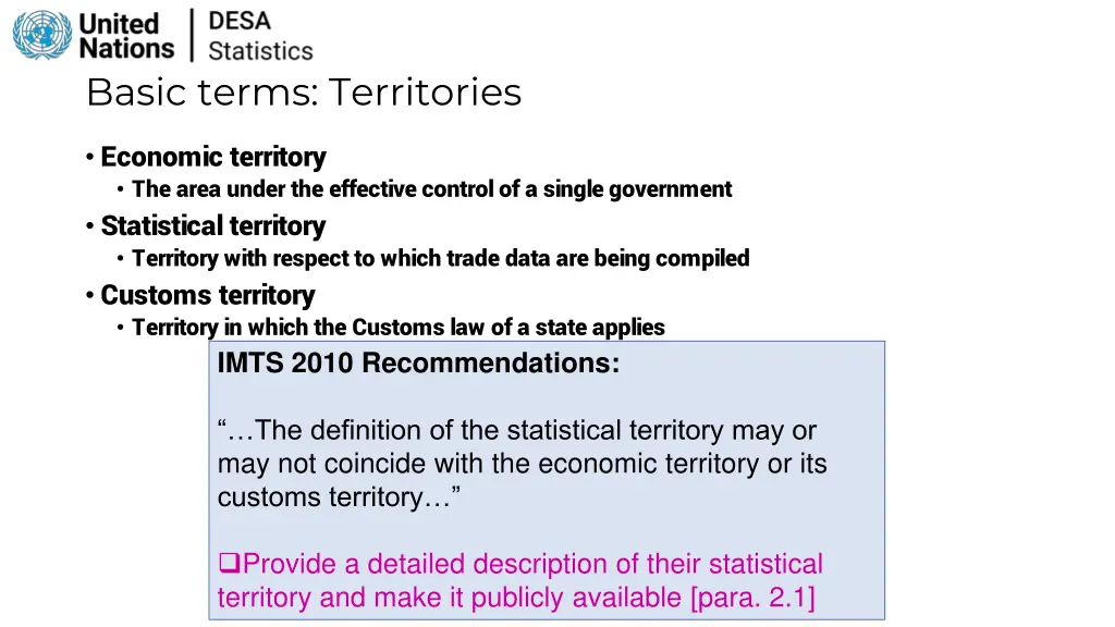 basic terms territories