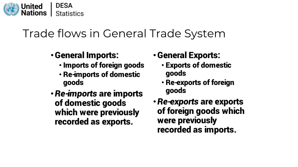 trade flows in general trade system