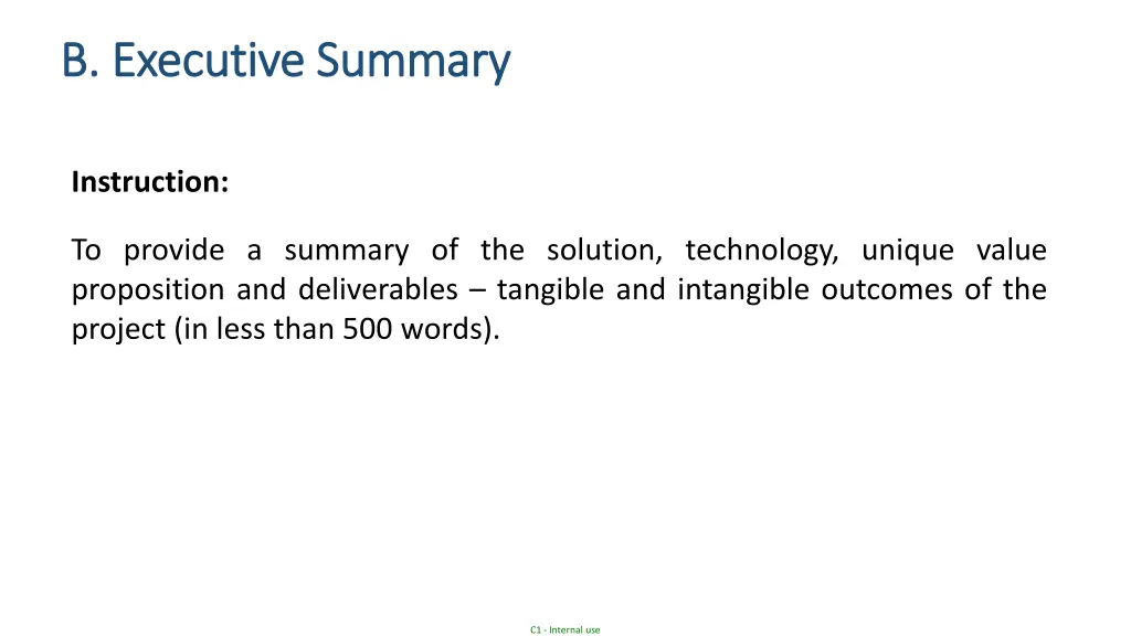b executive summary b executive summary