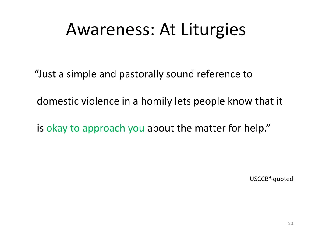 awareness at liturgies 1