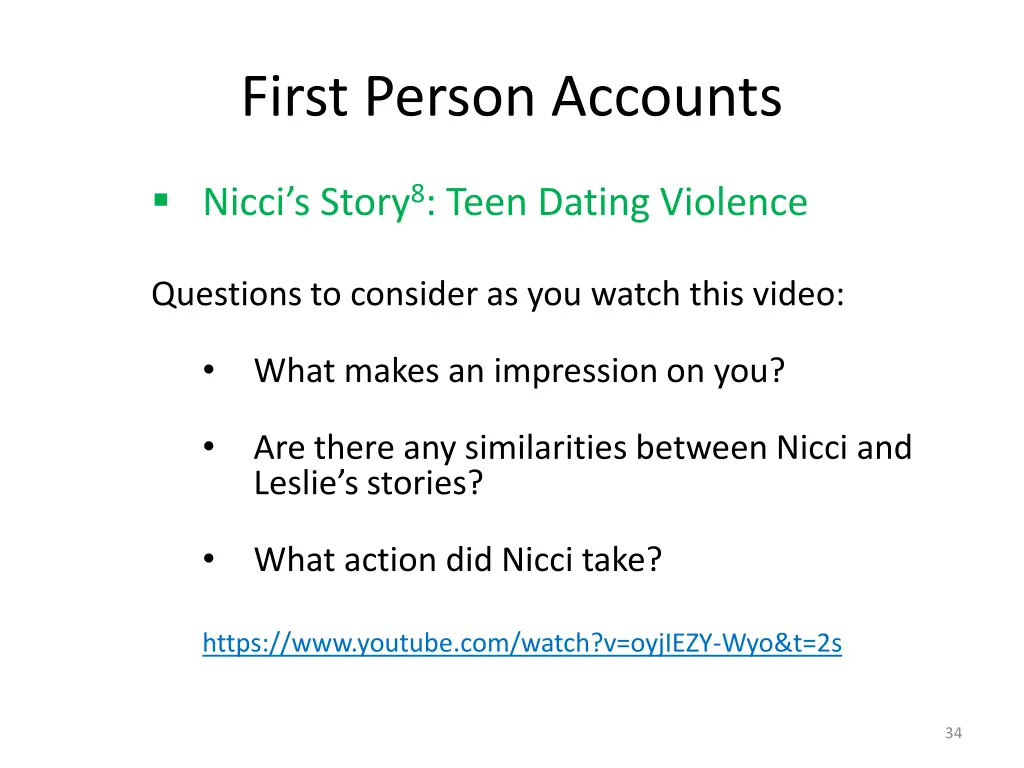 first person accounts 1