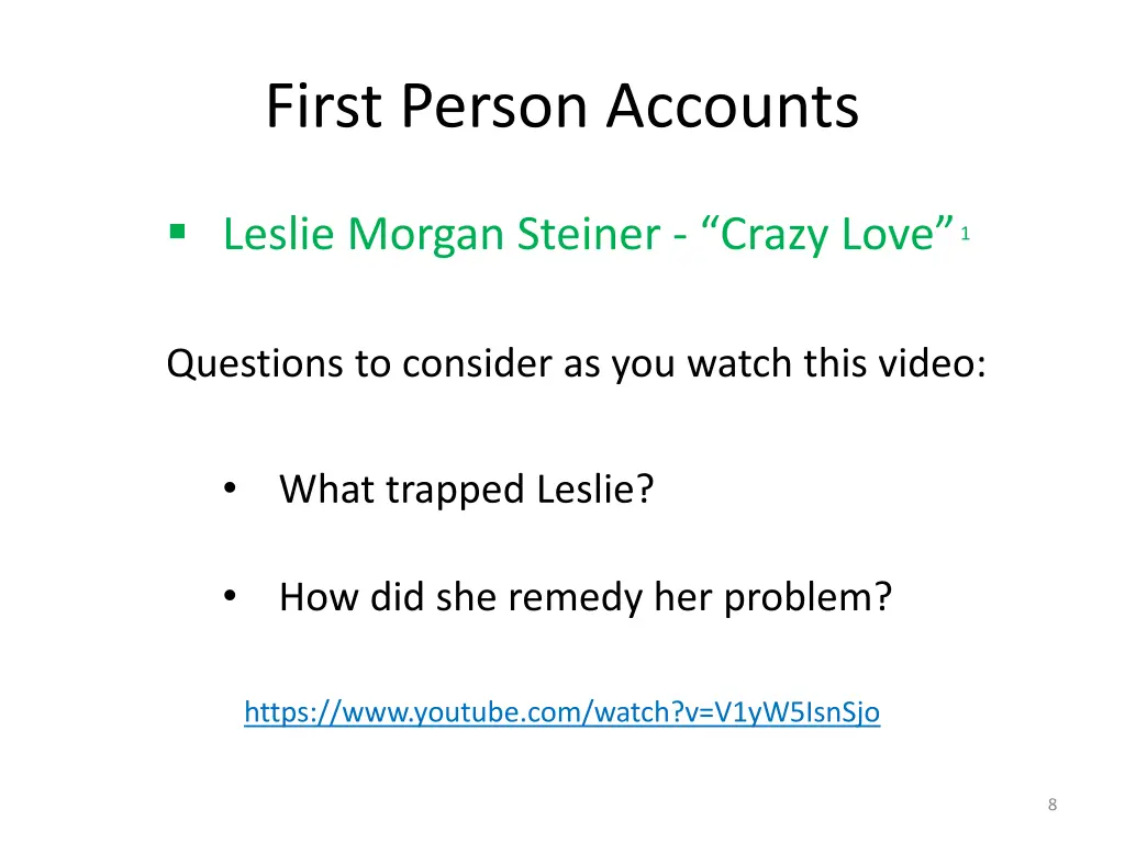 first person accounts