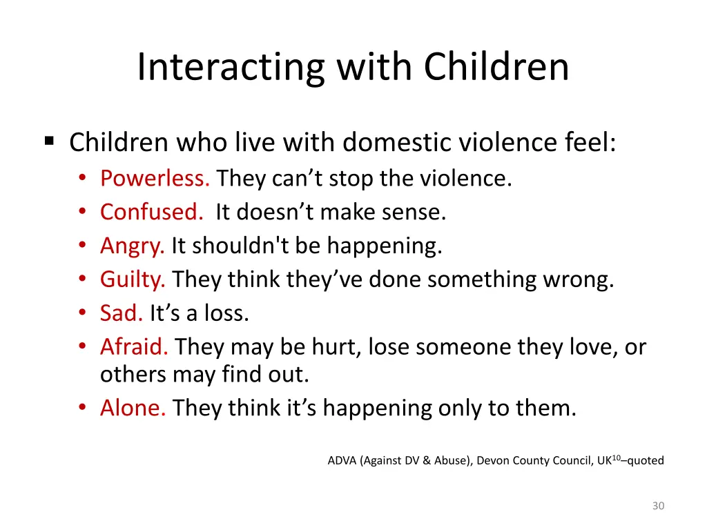 interacting with children